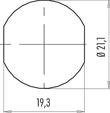 Instructions de montage / Découpe du panneau Push Pull Embase femelle, Contacts: 14, non blindé, souder, IP67, M21x1,0, Montage frontal