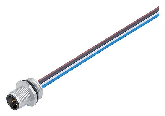 Illustratie M12 Male panel mount connector, aantal polen: 5, onafgeschermd, draden, IP67, UL 2238, VDE, PG 9, Frontaansluiting, voor vermogenstoepassingen (Power), gegoten