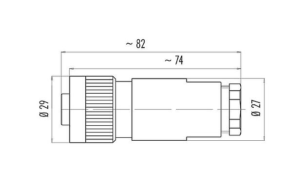 Schaaltekening RD24 Kabeldoos, aantal polen: 6+PE, 8,0-10,0 mm, onafgeschermd, krimpen (krimpcontacten dienen afzonderlijk te worden besteld), IP67, UL, ESTI+, VDE, PG 11