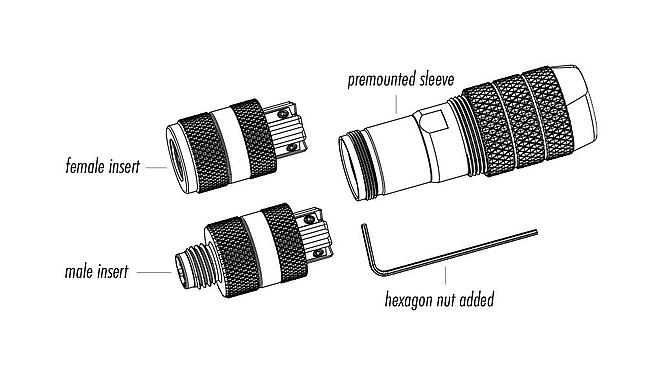 Descrição do item 99 3369 600 04 - M8 Plugue de cabo, Contatos: 4, 5,0-8,0 mm, blindável, pinça de parafuso, IP67