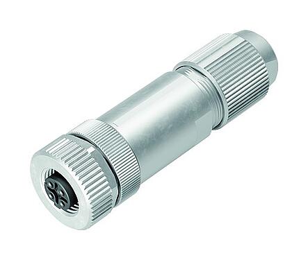 插圖 M12 直頭孔頭電纜連接器, : 4, 5.0-8.0mm, 可接遮罩, 螺釘接線, IP67, UL 2238, 虹膜彈簧