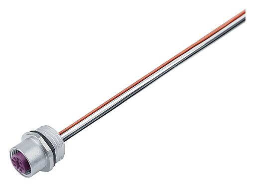 Иллюстрация 76 0232 0011 00104-0200 - M12 Фланцевая розетка, Количество полюсов: 4, не экранированный, одножильные провода, IP68, UL 2238, M16x1,5, Фронтальное крепление