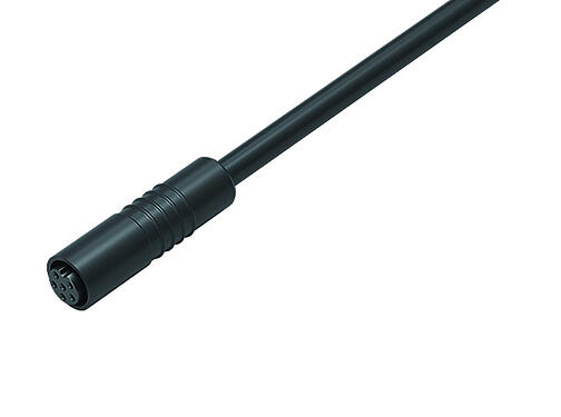 3D View 79 3420 52 06 - Snap-In Female cable connector, Contacts: 6, unshielded, moulded on the cable, IP65, PUR, black, 6 x 0.25 mm², 2 m