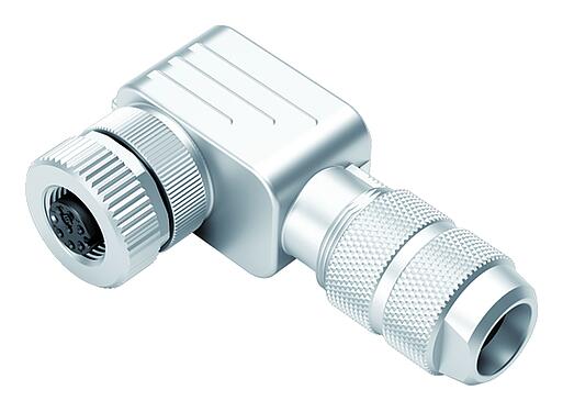 Illustratie M12 Female haakse connector, aantal polen: 8, 5,0-8,0 mm, schermbaar, schroefklem, IP67, UL 2238, irisveer