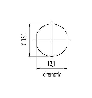 Montageanleitung / Montageausschnitt Bajonett Flanschdose, Polzahl: 5, ungeschirmt, löten, IP54 ungesteckt, M13x1,0, Rückwandmontage