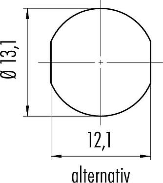 Montageanleitung / Montageausschnitt Bajonett Flanschdose, Polzahl: 5, ungeschirmt, löten, IP54 ungesteckt, M13x1,0, Frontmontage