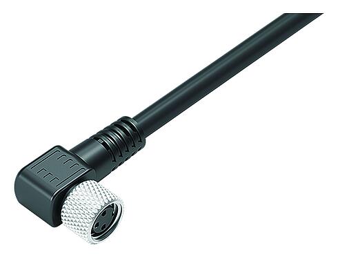 Kuva 77 3508 0000 50004-0500 - M8 Kulmarasia, Napojen määrä: 4, suojattu, suihkutettu kaapelille, IP67, PUR, musta, 4 x 0,34 mm², 5 m