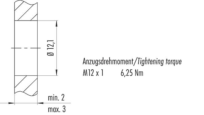 安装说明 09 0433 81 05 - M12 针头法兰座, 极数: 5, 非屏蔽, 焊接, IP67, M12x0.5