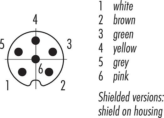 Contactconfiguratie (Insteekbereik) M8 Kabelstekker, aantal polen: 6, afgeschermd, aan de kabel aangegoten, IP67, UL 2238, PVC, grijs, 6 x 0,25 mm², 2 m