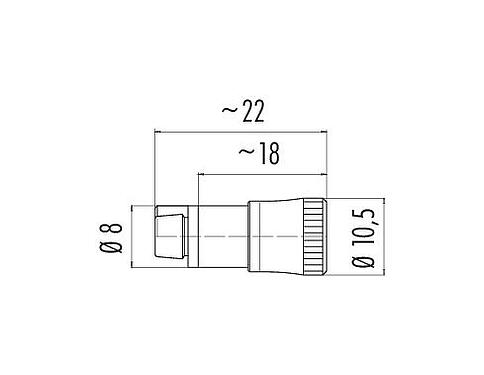 Disegno in scala 09 9764 71 04 - Snap-In Connettore cavo femmina, Numero poli: 4, 3,5-5,0 mm, non schermato, saldare, IP40