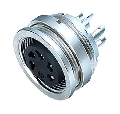 Illustration 09 0304 00 02 - M16 Female panel mount connector, Contacts: 2 (02-a), unshielded, solder, IP40