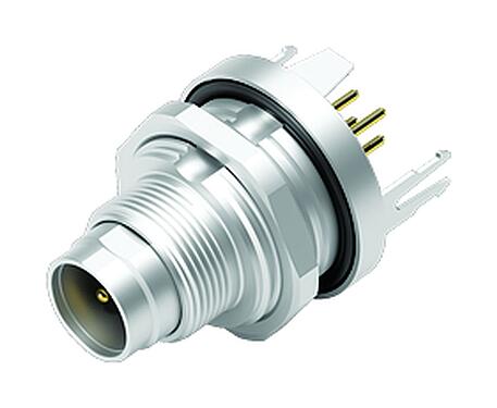 Illustration 09 0411 30 04 - M9 IP67 Male panel mount connector, Contacts: 4, shieldable, THT, IP67, front fastened