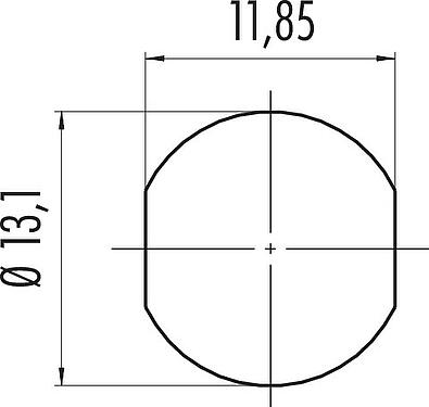 Montageanleitung / Montageausschnitt Bajonett Flanschdose, Polzahl: 8, ungeschirmt, THT, IP67, Frontmontage