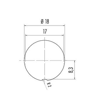 Assembly instructions / Panel cut-out M16 Female panel mount connector, Contacts: 5 (05-b), unshielded, solder, IP67, UL 2238, M18x0,75, Rear mounting
