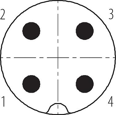 Contactconfiguratie (Insteekbereik) M18 Male panel mount connector, aantal polen: 4, onafgeschermd, soldeer, IP67, M18x0,75, Frontaansluiting