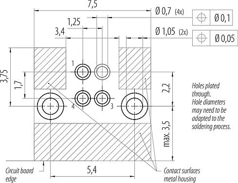 Geleiderconfiguratie M5 Haakse female panel mount connector, aantal polen: 3, schermbaar, soldeer, IP68, UL 2238, Achterwandmontage, gegoten