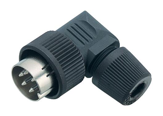 Illustration Bayonet Male angled connector, Contacts: 8, 4.0-6.0 mm, unshielded, solder, IP40