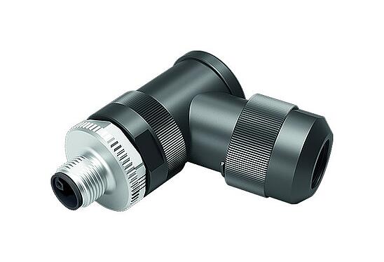 Illustration 99 0637 58 04 - M12 Male angled connector, Contacts: 4, 8.0-13.0 mm, unshielded, screw clamp, IP67, M12x1.0, for the power supply
