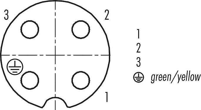 Contactconfiguratie (Insteekbereik) RD24 Female haakse connector, aantal polen: 3+PE, onafgeschermd, aan de kabel aangegoten, IP67, PVC, zwart, 4 x 1,50 mm², 2 m
