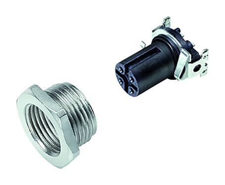 Illustrazione 99 3432 402 04 - M12 Connettore femmina a flangia, Numero poli: 4, schermabile, SMT, IP67