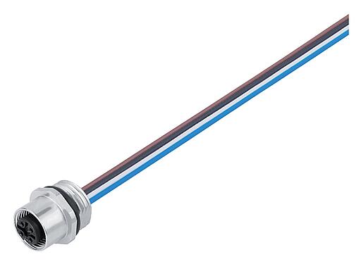 Abbildung 09 3432 433 04 - M12 Flanschdose, Polzahl: 4, ungeschirmt, Litzen, IP68, UL, VDE, PG 9, für die Spannungsversorgung (Power)