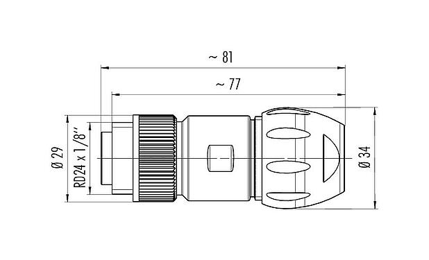 Schaaltekening RD24 Kabelstekker, aantal polen: 3+PE, 7,0-17,0 mm, onafgeschermd, schroefklem, IP67, UL, ESTI+, VDE