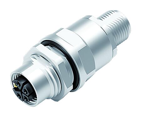 Illustration M12 Traversée de panneau, Contacts: 4+PE, blindé, enfichable, IP67, UL 2238, M12x1,0, Montage mural arrière