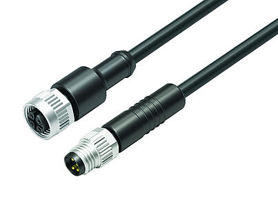 Tecnología de automatización - sensores y actuadores--Conector de cable macho - conector de cable hembra M12x1_VL_KDM12-77-3430_KSM8-3405-50004_black