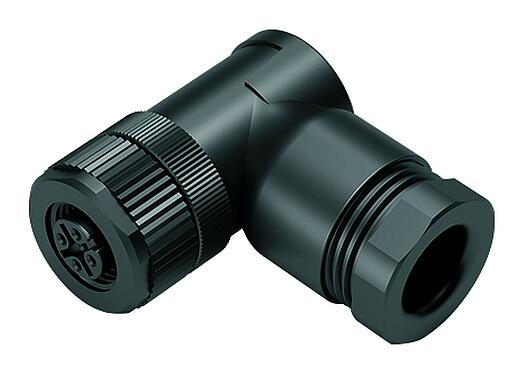 Minh hoạ M12 Phích cắm đôi - ổ cắm góc, Số lượng cực : 4, 2.1-3.0 mm (2 cáp) hoặc 4-5 mm (2 cáp), không có chống nhiễu, kẹp vít, IP67