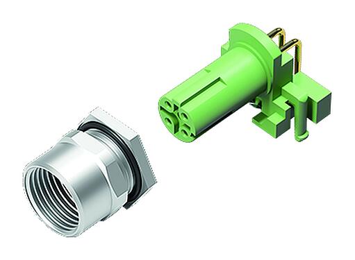 Abbildung 99 3732 202 04 - M12 Flanschdose, Polzahl: 4, ungeschirmt, THR, IP67, UL 2238, zweiteilige Ausführung