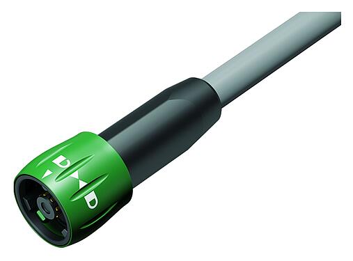 Kuva Pistin Kaapelipistoke, Napojen määrä: 8, suojaamaton, juotos, IP67, PVC, harmaa, 8 x 0,25 mm², 2 m