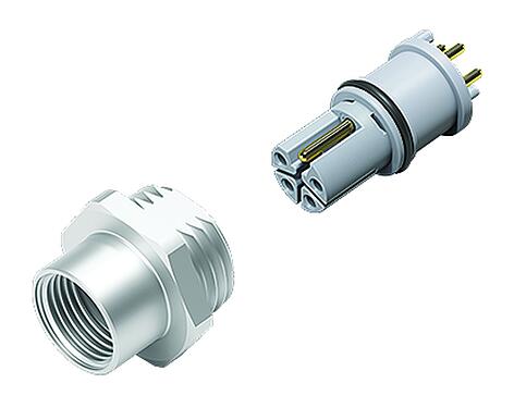 Illustration 99 0642 20 05 - M12 Female panel mount connector, Contacts: 4+FE, unshielded, THR, IP67, UL, M16x1.5