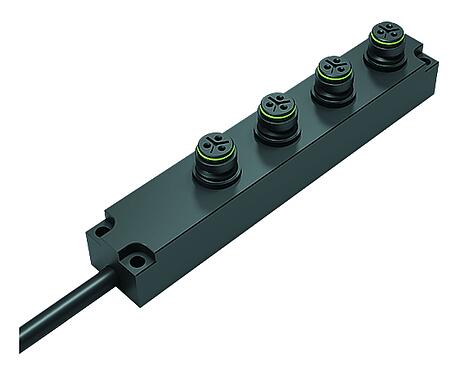 Illustration 72 9137 500 04 - Snap-In 4-way distributor, Contacts: 3, unshielded, moulded on the cable, IP67, 3 x 0.75 mm²