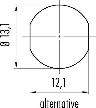 Instructions de montage / Découpe du panneau Baïonnette Embase femelle, Contacts: 5, non blindé, THT, IP54 débranché, M13x1,0, Montage mural arrière