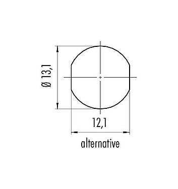 Instructions de montage / Découpe du panneau Baïonnette Embase femelle, Contacts: 5, non blindé, THT, IP54 débranché, M13x1,0, Montage mural arrière