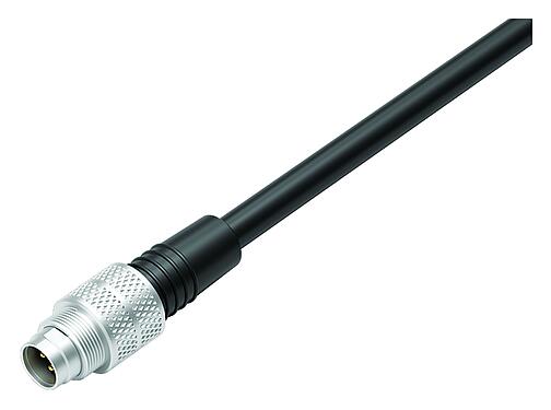 일러스트 M9 케이블 커넥터, 콘택트 렌즈: 5, 차폐되지 않음, 케이블에 몰딩, IP67, PUR, 검정, 5x0.25mm², 5m