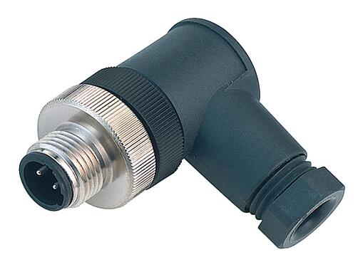 Illustratie M12 Male haakse connector, aantal polen: 2+PE, 4,0-6,0 mm, onafgeschermd, schroefklem, IP67, UL
