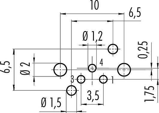 Geleiderconfiguratie M8 Haakse female panel mount connector, aantal polen: 3, onafgeschermd, THR, IP67, UL 2238