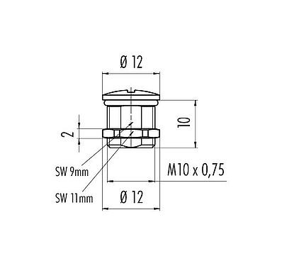 Méretarányos rajz 08 3130 000 000 - M8 / AS-Interface - Dummy screw fitting M10 x 0.75