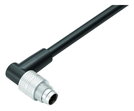 Illustrazione 79 1455 275 05 - M9 Connettore angolare maschio, Numero poli: 5, non schermato, stampato sul cavo, IP67, PUR, nero, 5 x 0,25 mm², 5 m