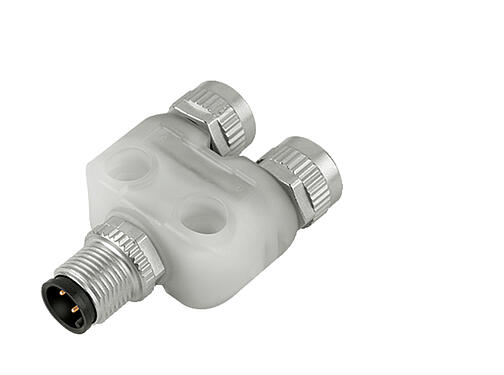 Illustration 79 5236 00 04 - M12 Twin distributor, Y-distributor, male M12x1 - 2 female M12x1, Contacts: 4/3, unshielded, pluggable, IP68, UL, with LED PNP