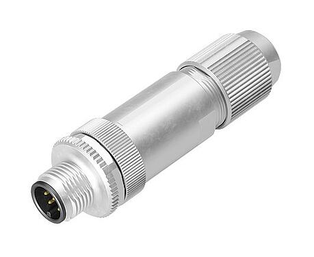 Ilustração M12 Plugue de cabo, Contatos: 4, 5,0-8,0 mm, blindável, pinça de parafuso, IP67, UL 2238, mola de íris