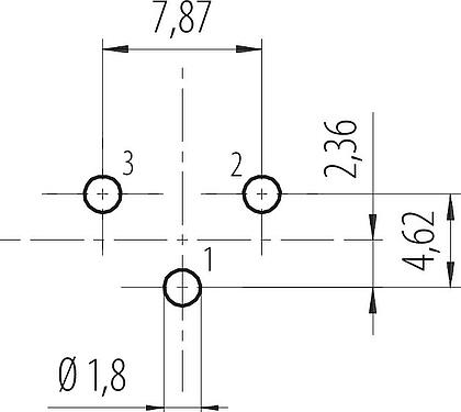 Geleiderconfiguratie 7/8" Female panel mount connector, aantal polen: 2+PE, onafgeschermd, THT, IP68, UL 2238, VDE, Achterwandmontage, gegoten