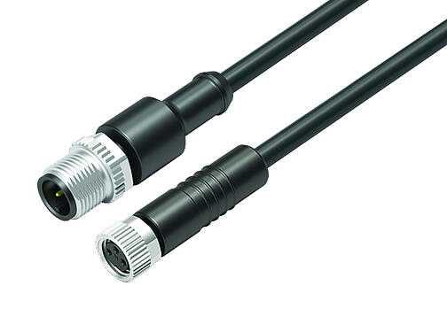 Widok 3D 77 3429 3406 50003-1000 - kabel łączący Męskie złącze kablowe proste - żeńskie złącze kablowe proste, Kontaktów: 3, nieekranowany, formowane wtryskowo na kablu, IP67, UL, PUR, 3 x 0,34 mm², 10 m