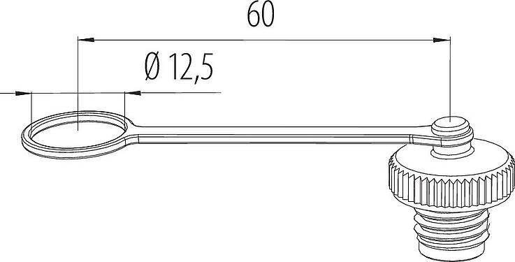 Scale drawing Protecting cap, IP67, for female connector