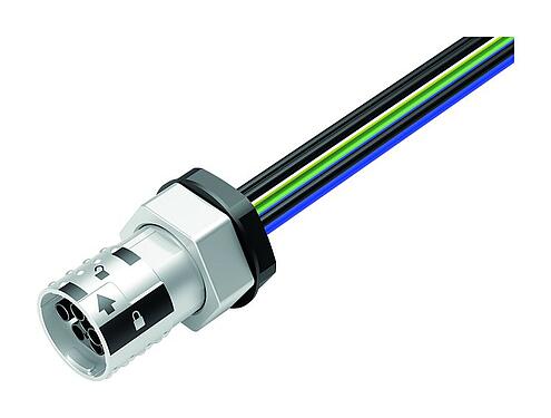 Иллюстрация Байонетный Фланцевая розетка, Количество полюсов: 6, экранируемый, одножильные провода, IP66/IP67, UL 2237, M20x1,5, Фронтальное крепление