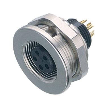 Illustratie 09 0424 00 07 - M9 Female panel mount connector, aantal polen: 7, onafgeschermd, soldeer, IP67