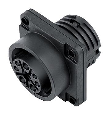 Abbildung Bajonett Flanschdose, Polzahl: 12, ungeschirmt, crimpen (Crimpkontakte müssen separat bestellt werden), IP68/IP69K, UL 2238, VDE, Frontmontage, UV-Beständig