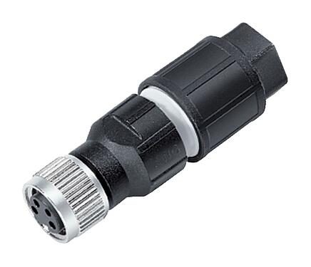 Illustration 99 3376 550 04 - M8 Connecteur femelle, Contacts: 4, 2,5-5,0 mm, non blindé, borne de coupure, IP67, UL