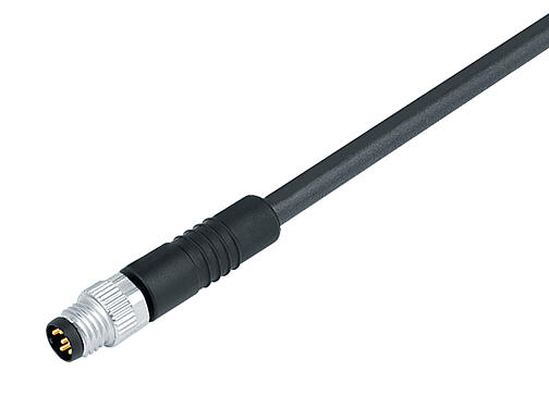 Illustration 77 3405 0000 50012-0200 - M8 Male cable connector, Contacts: 12, unshielded, moulded on the cable, IP67, UL, PUR, black, 12 x 0.09 mm², 2 m